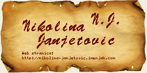 Nikolina Janjetović vizit kartica